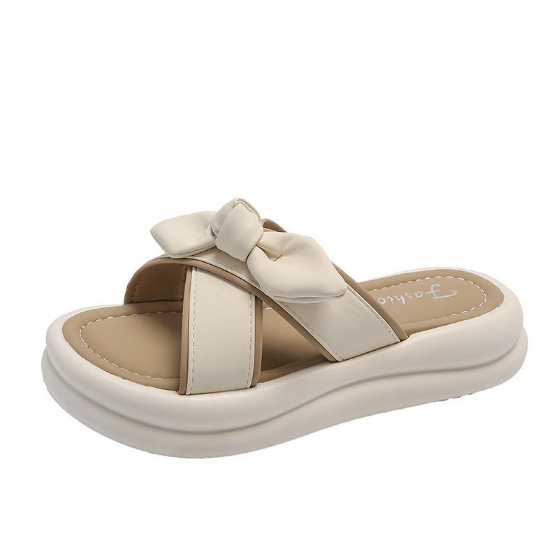 Platformové pantofle dámské letní venkovní jednoslovné nazouváky nové křížové ladící sukně módní plážové sandály