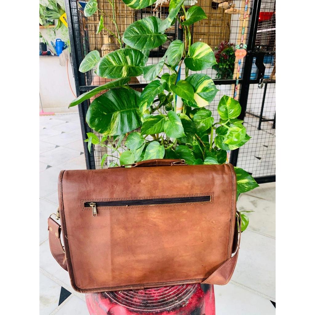 Handmade Celebraty Leather Vintage Laptop Messenger Briefcase Bag Satchel