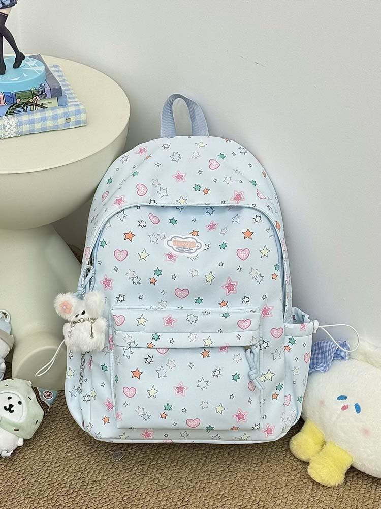 Schoolbag Fresh and Sweet Student Bag Star Print Student Bag Leisure Travel Backpack Travel Commuter Student Backpack