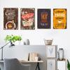 Targa Vintage Caffè Fresco Metallo Latta Segno Retro Bevanda Caffè Poster Adesivi da Parete per Caffetteria Negozio Ristorante Decorazione Casa Stanza