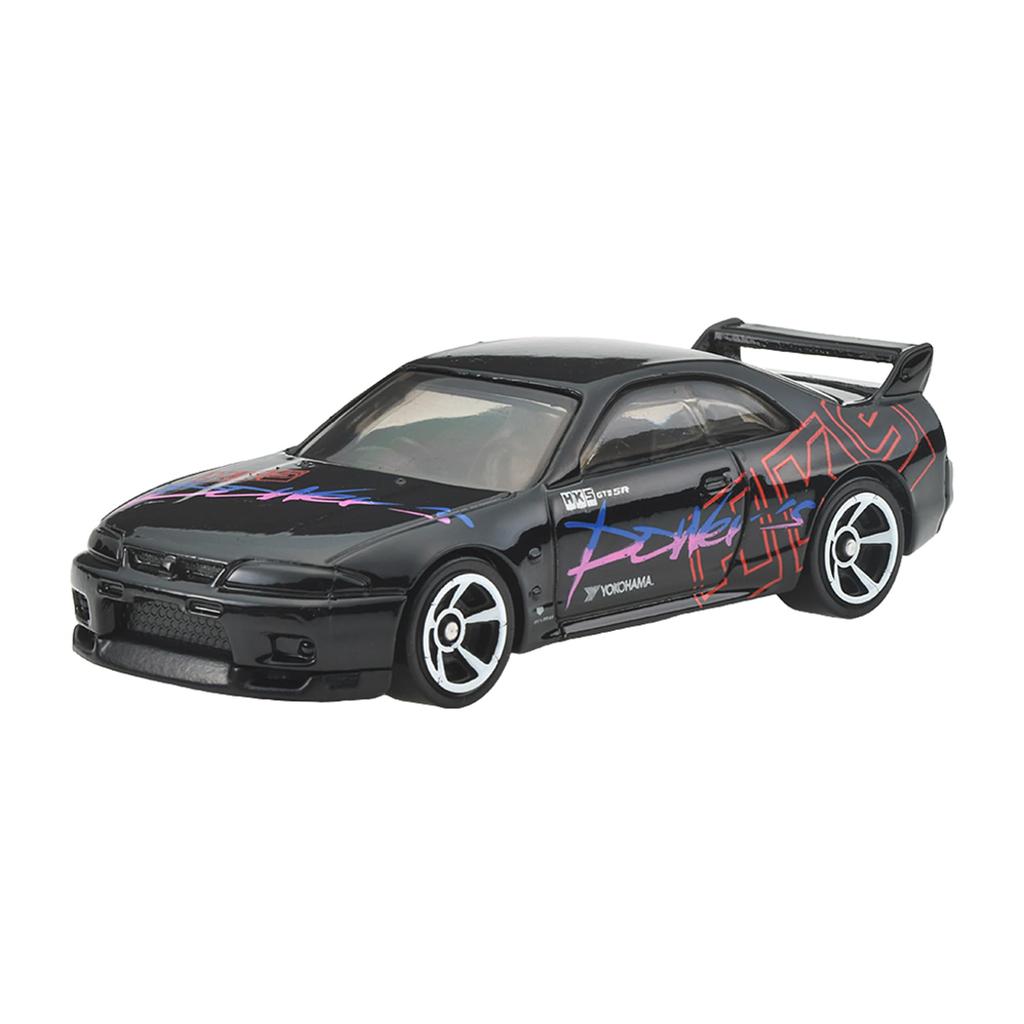 Hot Wheels Basic Car Nissan Skyline Vehicle Miniature Ages 3 and JFN69 GT-R (BCNR33) Toy, Car, Up, Black,