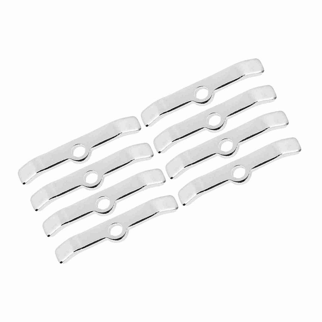 8pcs Chrome Valve Cover Hold Down Tabs Spreader Bars Fit for Chevy 283 305 327 350 Silver