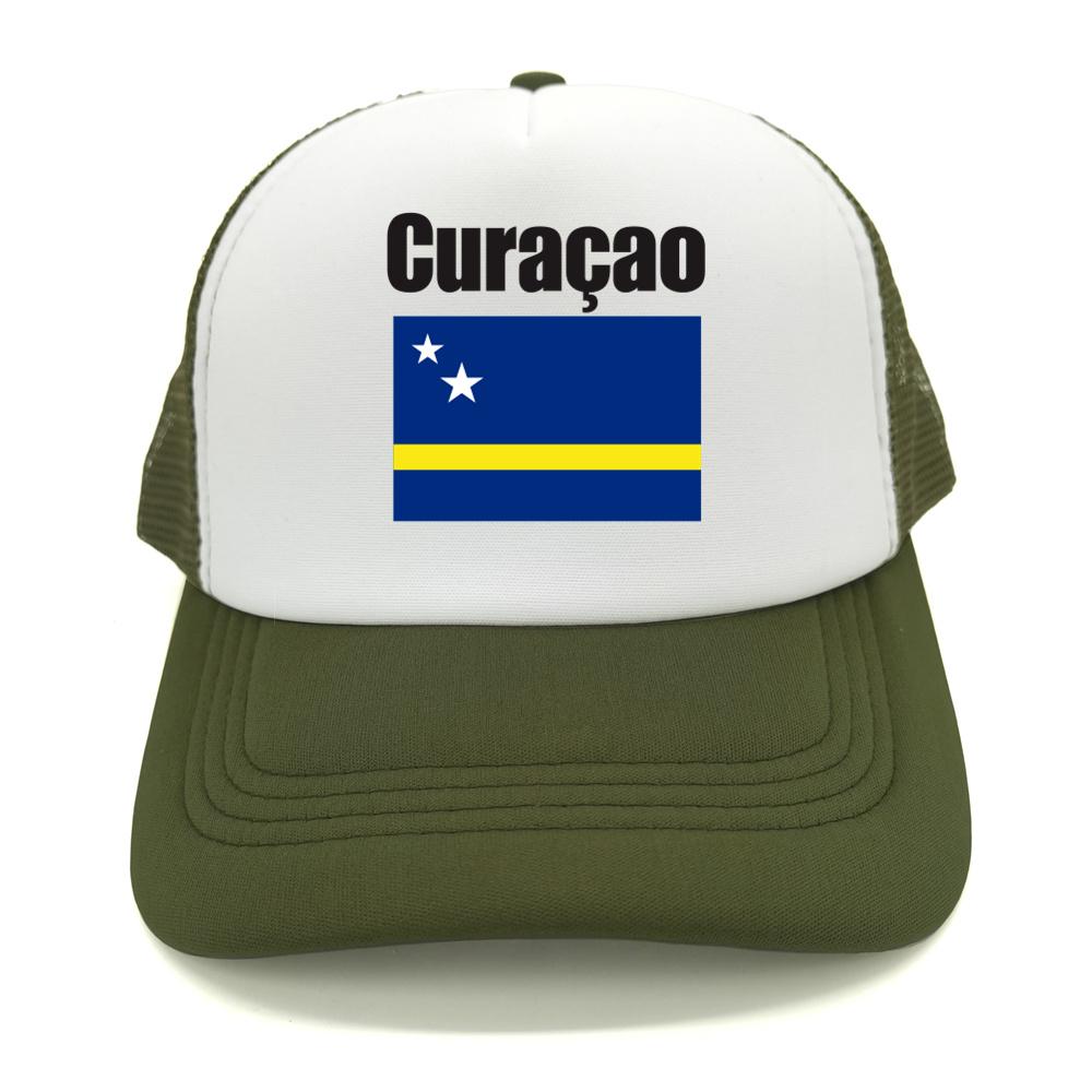 Curaao Flag Trucker Hat Summer Unisex Cool Hat Country Fans Baseball Caps New Outdoor Mesh Net Dad Gift Snapback Caps