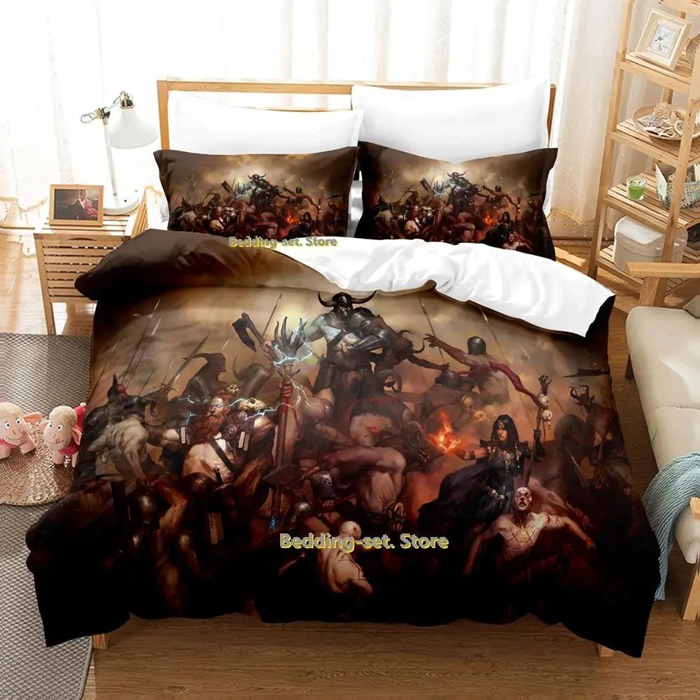 Nytt Diablo IV Sängklädesset Enkelt Twin Full Queen King Size Sängset Vuxen Barn Sovrum Påslakanset Anime parure de lit Säng