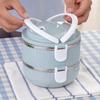 Portapranzo Bento Isolato in Acciaio Inossidabile Multistrato Portatile con Separazione Alimenti per Adulti e Studenti