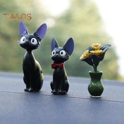 Ceramic Car Ornament Mini Sunflower Bonsai Vase Black Ornament Retro Auto Center Console Decoration Accessories