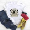 Pug Love Autumn Animal Printed T Shirt Girls Harajuku Kawaii Dog Tshirt Unisex Summer Fashion Tshirt Female Streetwear