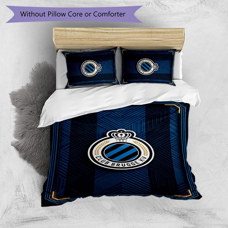 Club Brugge FC Printed 3PCS Bedding Set Breathable Duvet Cover with Pillowcases Decorative Bed Linen for Bedroom Home