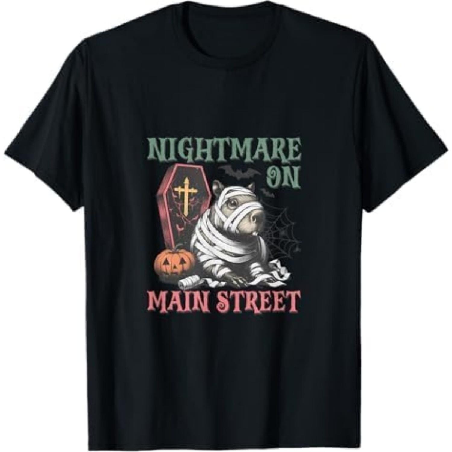 Halloween Nightmare On Main Street Mummy Capybara T-Shirt BAOANH Mens Womens Tank Top Sweatshirt Hoodie Longsleeve Black XXXXXL разноцветный