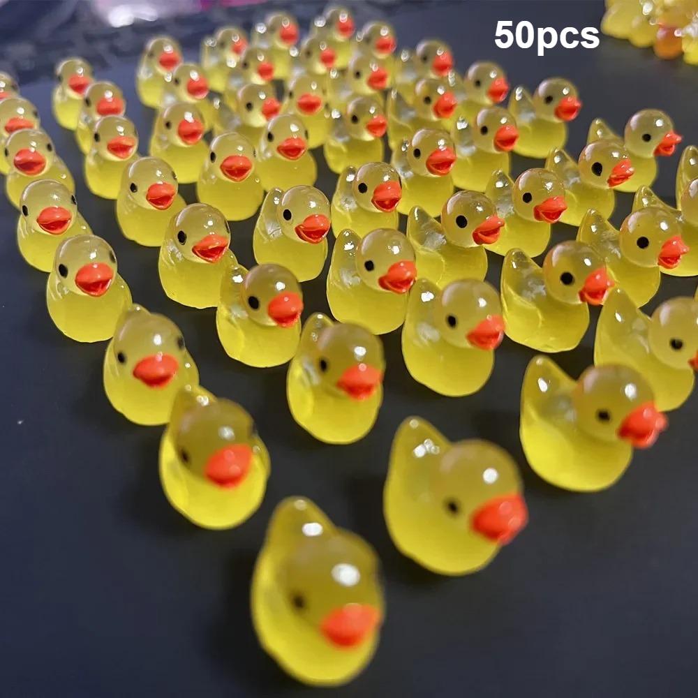 

50/100PCS Glowing Mini Resin Little Ducks Moss Microlandscape Miniature Duck Figurines Fairy Garden Accessories Home Decor home