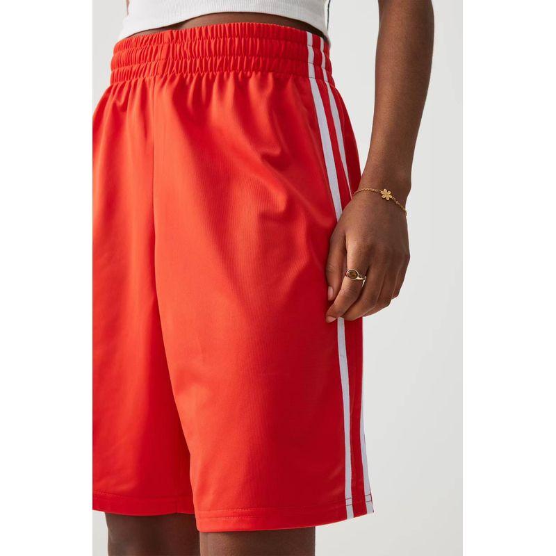 

Canadian Niche Sweat pants Loose Casual Fitness Pants Loose Straight Knee-Length Shorts Red L- XL