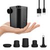 Electric Air Pump Multifunction Portable Air Pump USB Charging Mini Air Pump with 5 Nozzles for Air Mattress Air Bed