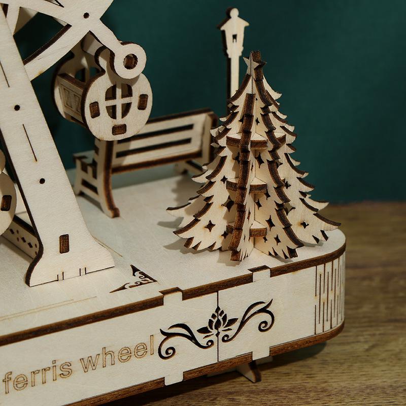3D Wooden Ferris Wheel Puzzle Toy & Decoration