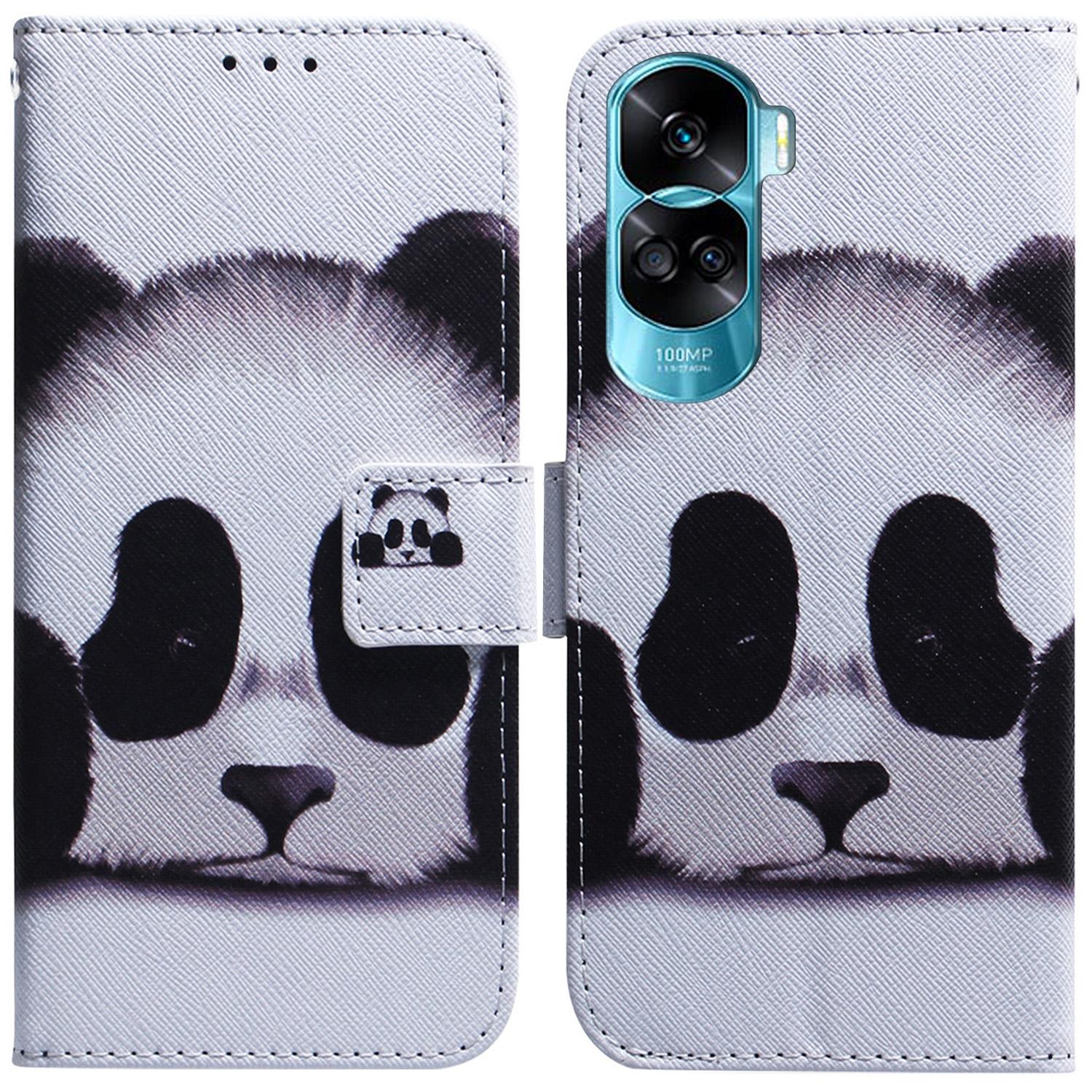 

PU Leather Phone Case for Honor 90 Lite 5G/X50i 5G,Pattern Printing Stand Protective Wallet Cover Panda