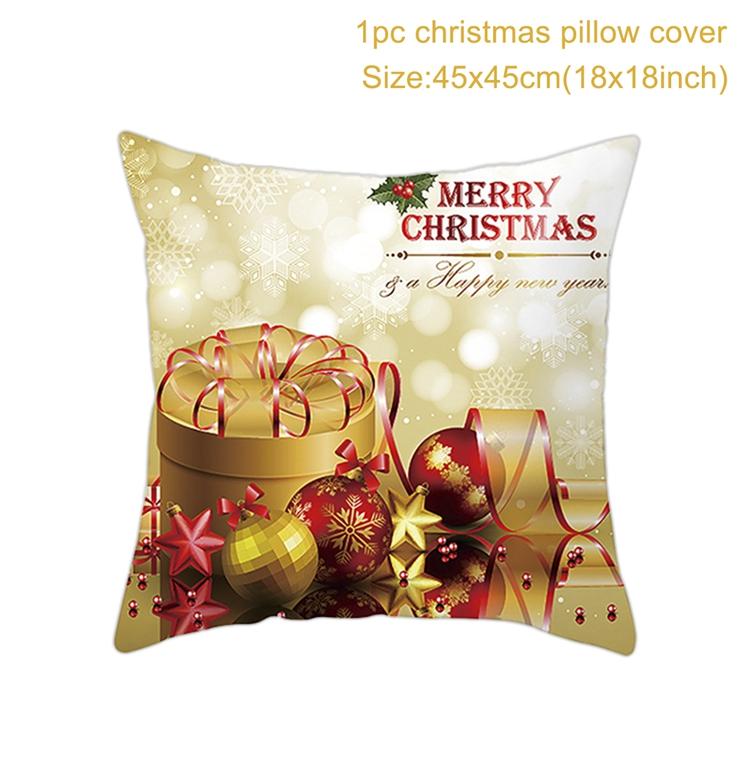 Christmas Cushion Cover Merry Christmas Decorations for Home 2025 Christmas Ornaments Navidad Noel Xmas Gifts New Year 2025