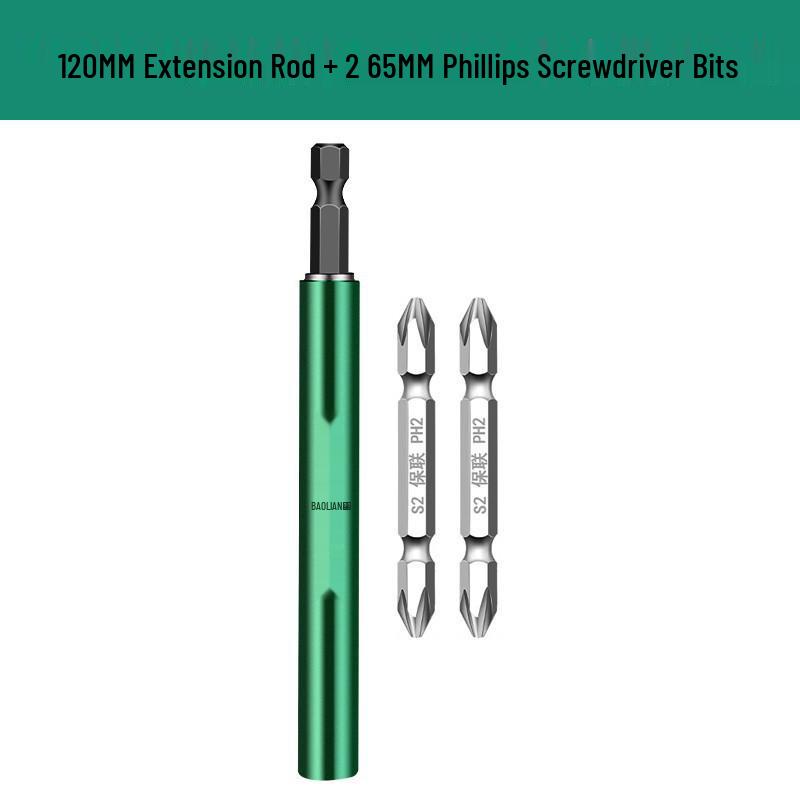 Telescopic Magnetic Bit Positioning Screwdriver with Hex Shank and Extended Socket Rod