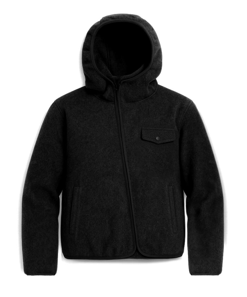 Zplish Fleece Hoodie Zip-Up Jacket Black