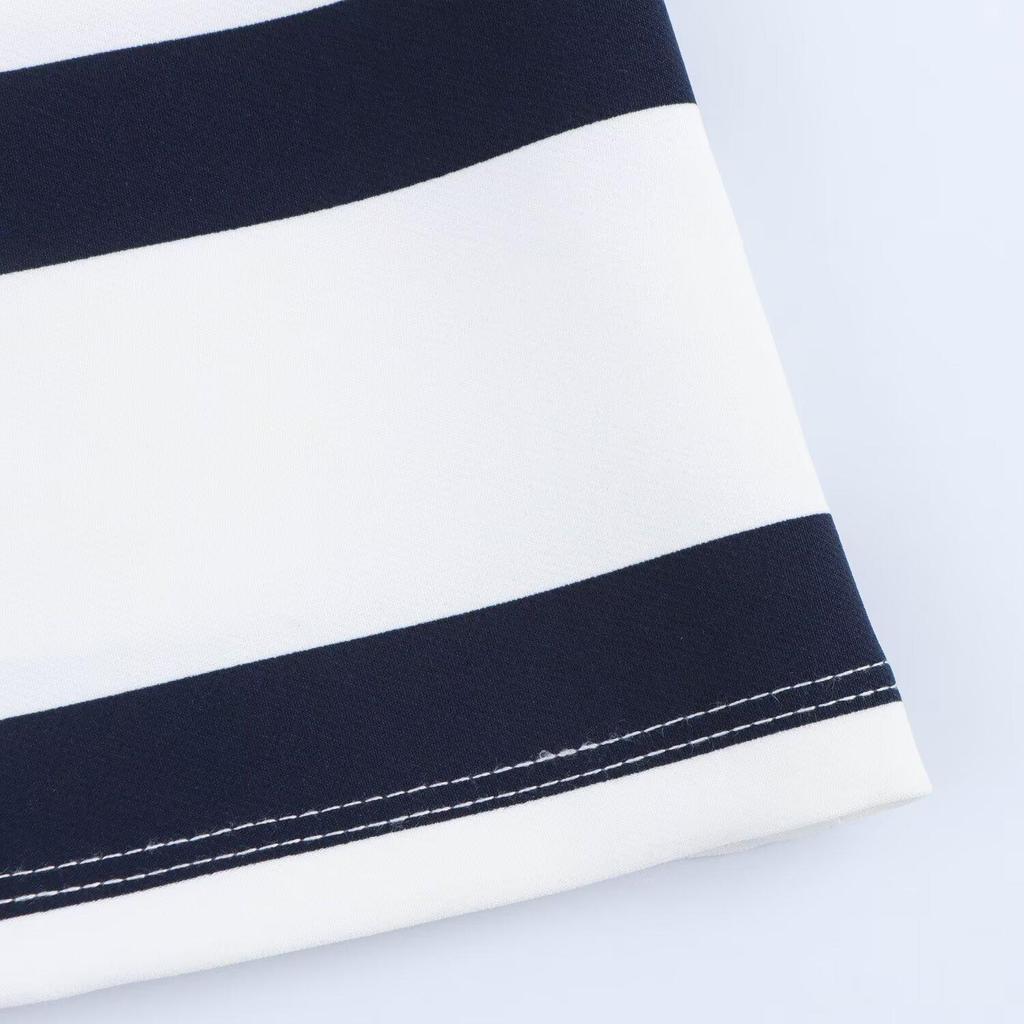 2025 Spring Women's Striped Short Sleeve Top and Casual Shorts - European & American Style