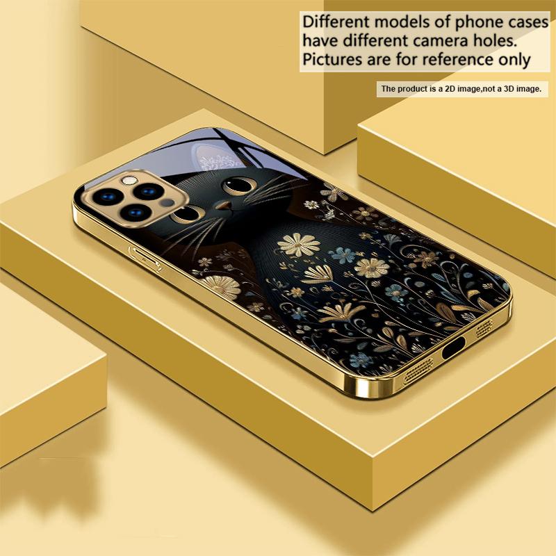 Round and bright eyes For IPhone 17Pro Max 16 17 Pro 15 Pro 14 13 Plus 12 Mini 11Pro Max XR 16E 17Air Golden glass phone case