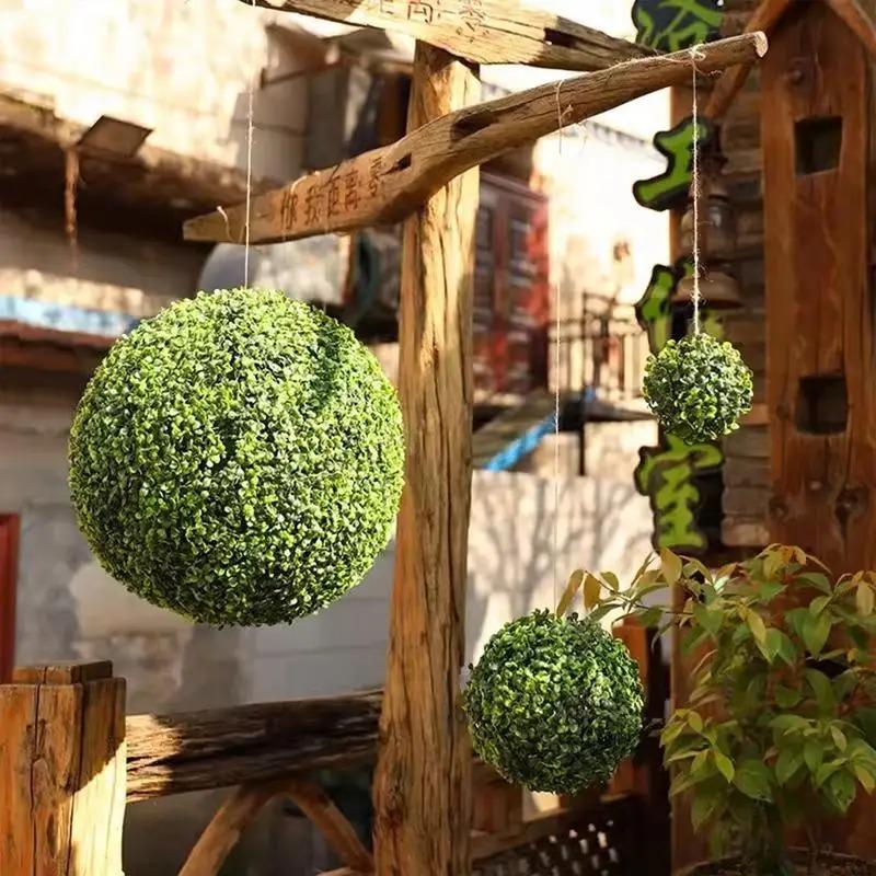 1PC Artificial Green Plant Grass Ball Simulated Boxwood Decorative Ball Balcony Courtyard Garden Wedding Home Decors