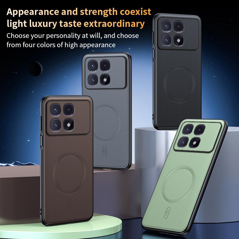 For Redmi K70 Ultra Case Magnetic Leather Shield Cover For Redmi K70 Ultra High Quality Anti-Fingerprint Non-Slip PC+TPU