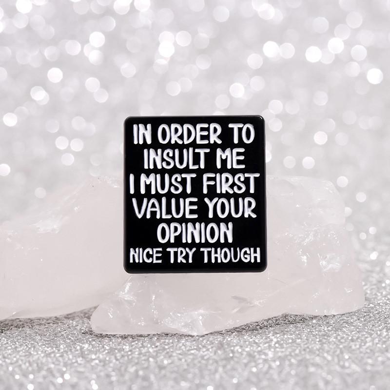 Fun Quote Versatile Brooch In Geometric Shape Ideal For Decoration Fashionable