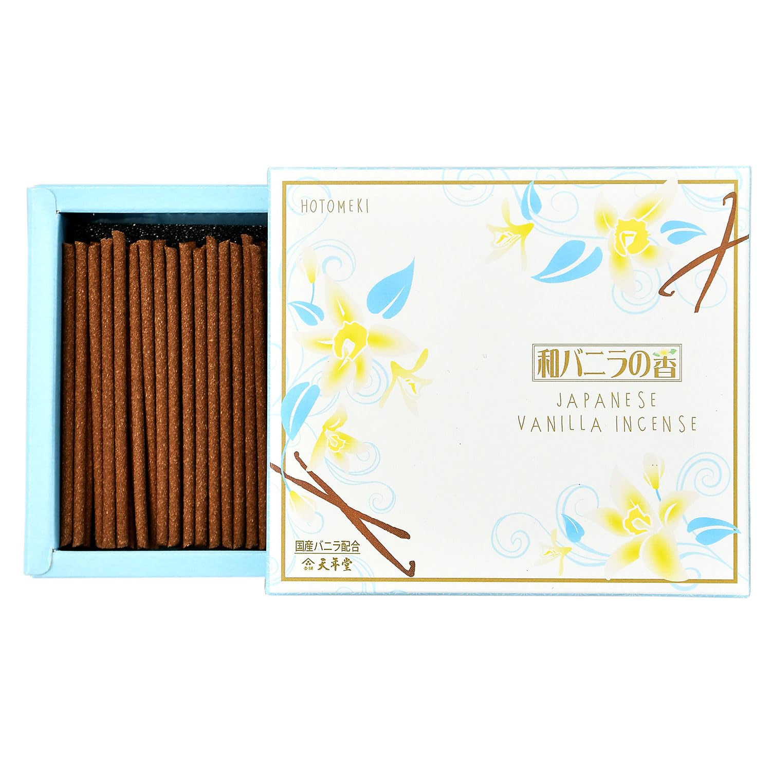 Tennendo Japanese Vanilla Stick Type Made with Soothing Room Incense in Scent, [Incense Sticks] 25g, Kurume-grown Vanilla, Relaxing, (Made Japan)