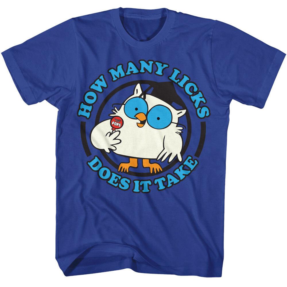 Mr Owl How Many Licks Does It Take Tootsie Roll Tootsie Pops Men T Shirt XXXL