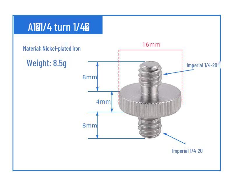 

3/8 to 1/4 Camera Screw Adapter Tripod Stand Mount for Live Broadcast.