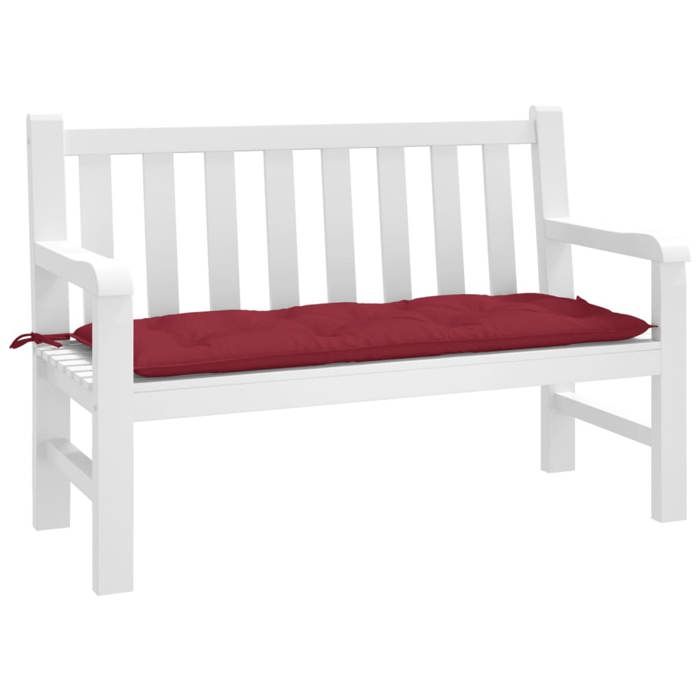 VidaXL Coussin de Banc de Jardin, Revêtement de Banc avec Jeux de Cordes, Coussin d'Extérieur Imperméable, Rouge Bordeaux 361592