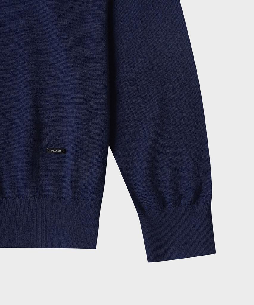 TAILDERN William Lightweight Crewneck Sweater Wool Navy