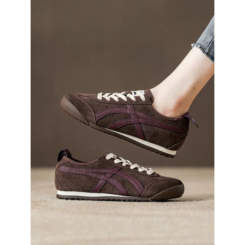 

Женские ретро кеды весна и осень новые круглый носок плоская подошва шнуровка повседневные одинарные туфли 40 темно-коричневого