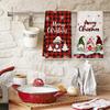 2 Pack Christmas Kitchen Towels Cute Gnome Pattern Absorbent Dish Cloths Festive Home Decor Gift