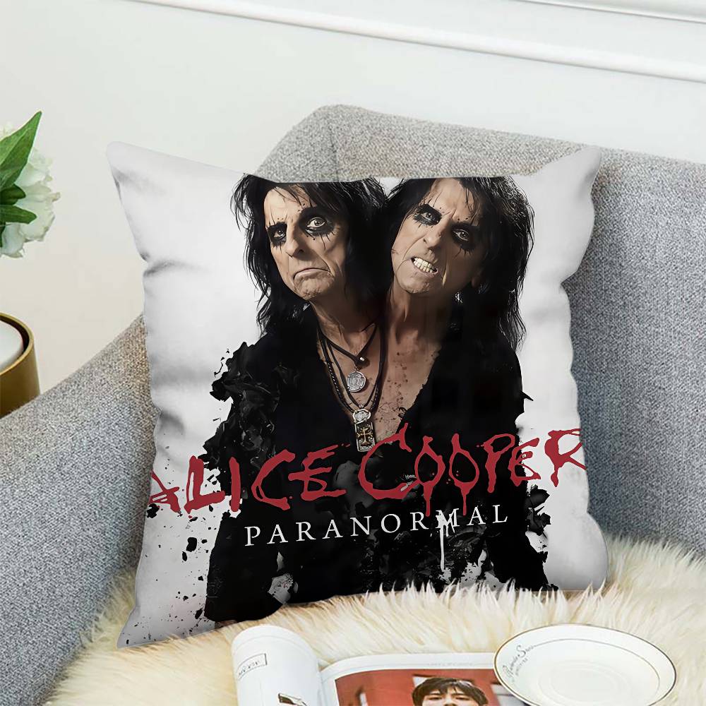 

A-ALice C-Cooper Наволочка Чехол-альбом Декоративная для дивана Домашняя Двусторонняя печать Короткий плюш Милая Подушка 12x12Inch