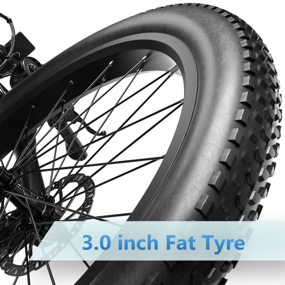 Shengmilo MX06 26" Fat Tire E-Bike with Bafang 1000W Motor, Samsung 48V 17.5Ah Battery, Shimano 7-Speed, 42KM/H Top Speed, 80Nm Torque, 90KM PAS Range