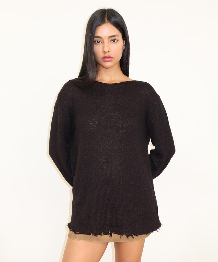 M.M.M Soft Cut Off Knit_Black