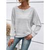 Autumn and Winter New Style Comfortable and Casual Solid Color Long-sleeved Round Neck Splicing Pullover Top T-shirt for Women