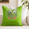 DDuolingo Owl DDuo Cushion Cover Eco Linen Pillow Case DoubleSided Print Breathable Durable Zipper Home Decor Gift