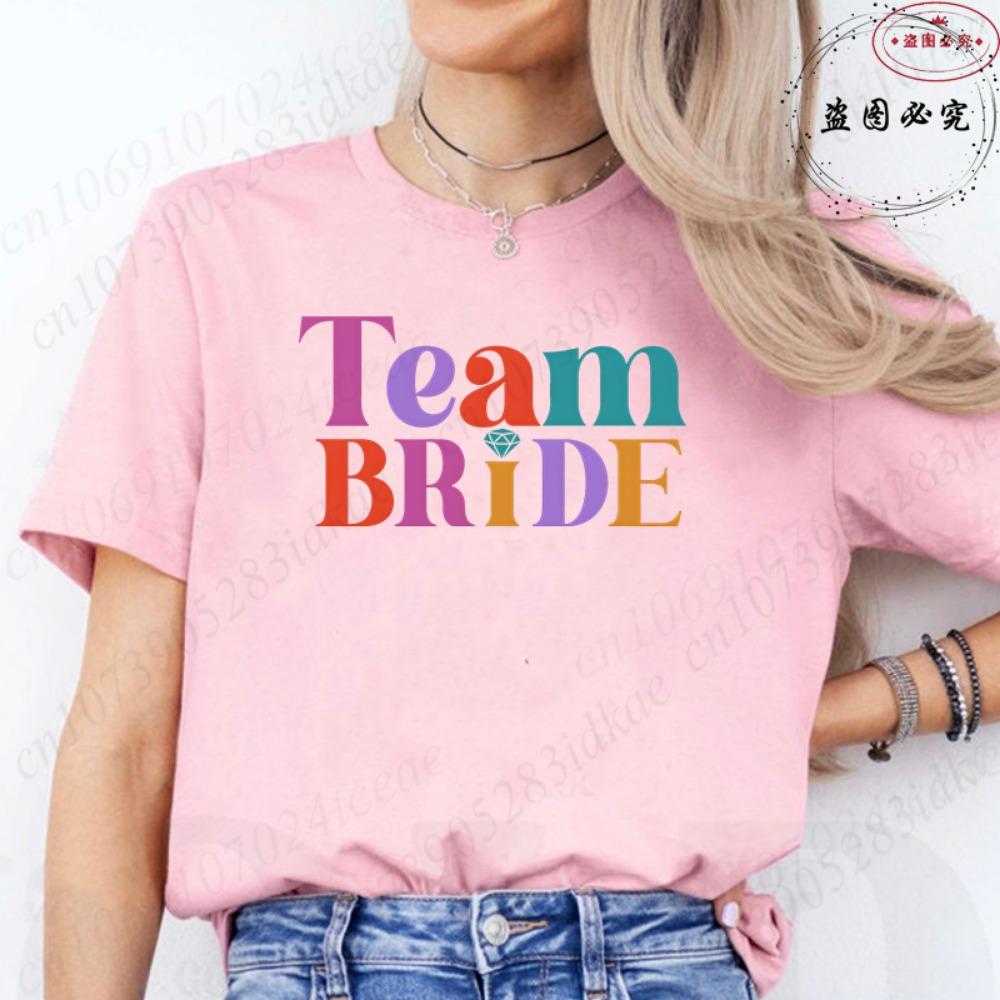 Bridal Shower Special: Fashion Finger Graphic Team Bride T-shirts, Women Clothing for Single Farewell & Bride Squad Tees D001