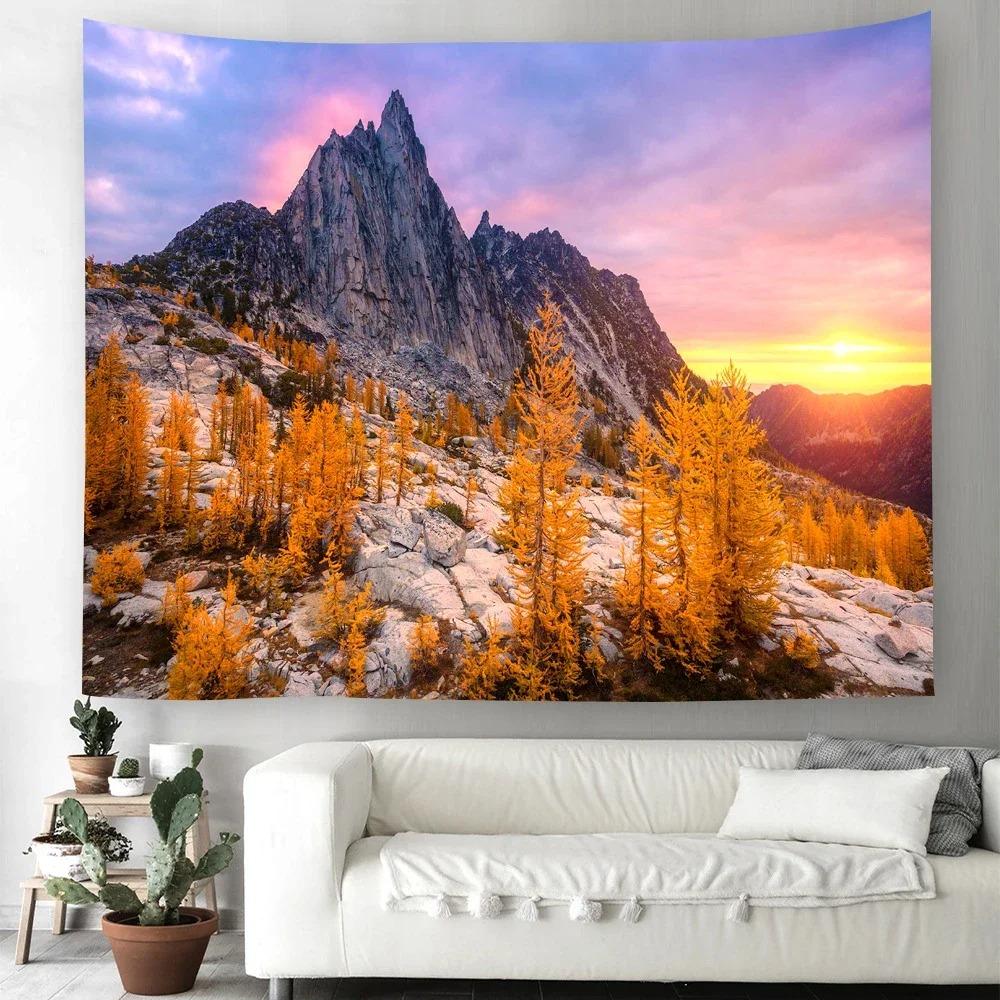 Natural Scenery Lake Sunset Decorative Tapestry Home Wall Living Room Office Decorative Tapestry