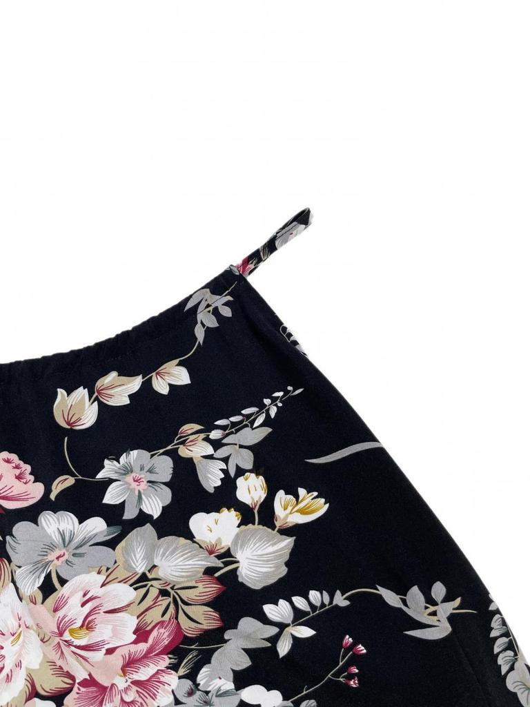 2025 Spring/Summer Floral Print Slit Halter Neck Dress - European & American Style