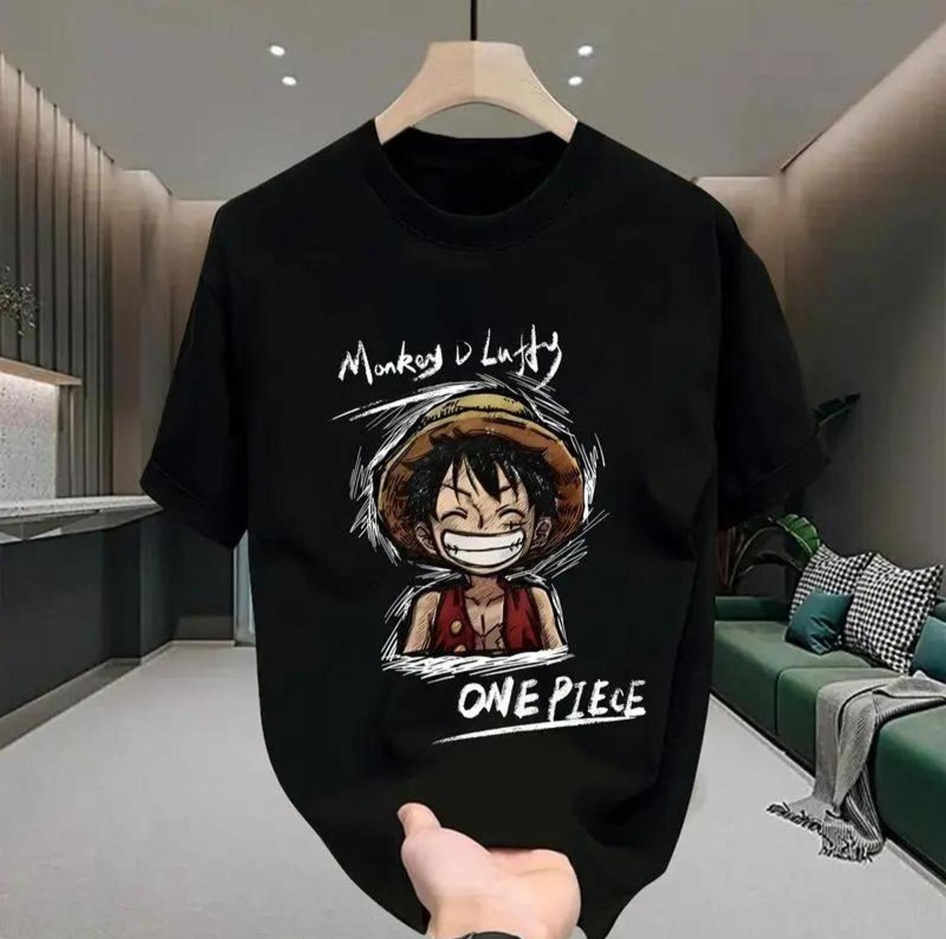 

One Piece Luffy Zoro Graphic T Shirts Unisex Anime Print Summer Cotton Casual Short Sleeve Tee Streetwear Relaxing and Comfortable S