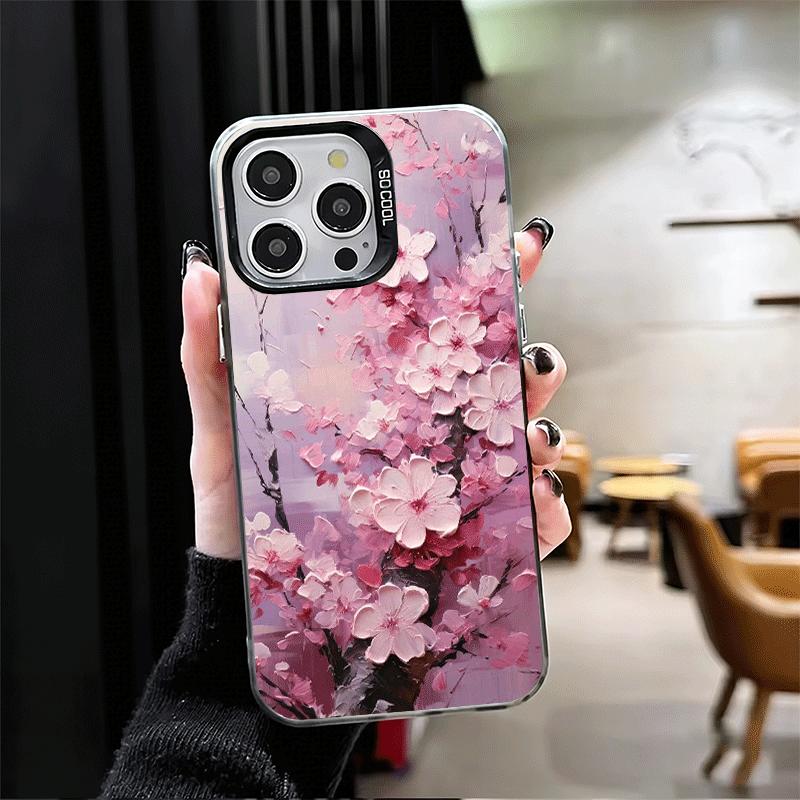 Cherry Blossom Sakura Fashion Soft Phone Case for iPhone 15 16 17 Pro Max 17Air 16E 14 Plus 13 12 Mini Shockproof Cover Back She