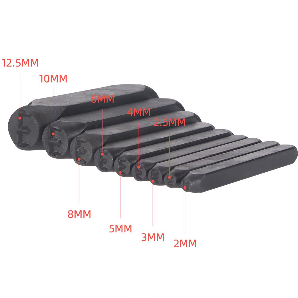 36pc Carbon Steel Leather Stamping Kit, Alphabet A-Z, Numbers 0-9, Symbol, DIY Leathercraft Plastic Wood Engraving Punch Set