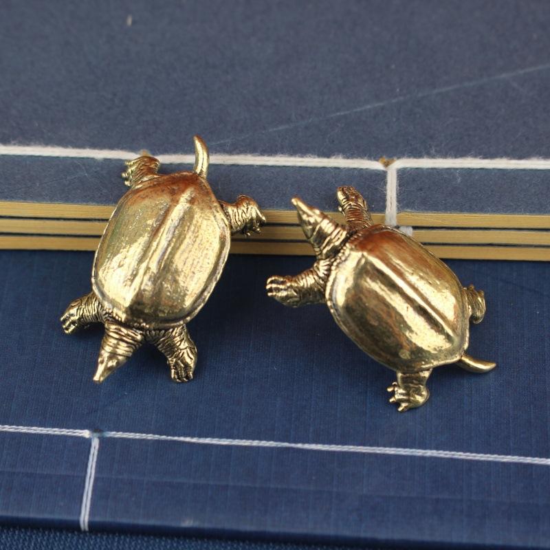 Retro Messing Schildkröte Ornament Statue Metall Tier Skulptur Home Büro Dekoration Ornament Tee Haustier Handwerk