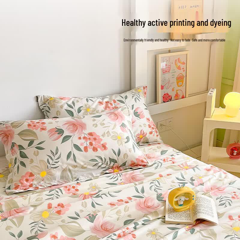 Heme Home Summer Floral Bamboo Fiber Printed Bed Sheet