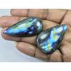 47-50 MM Natural Labradorite Multi Pear Cabochon Loose Gemstone 2 Pcs Lot D-210