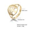 Tree of Life Adjustable Ring Stainless Steel Finger Rings Vintage Amulet Jewelry Anniversary Gifts for Women Men