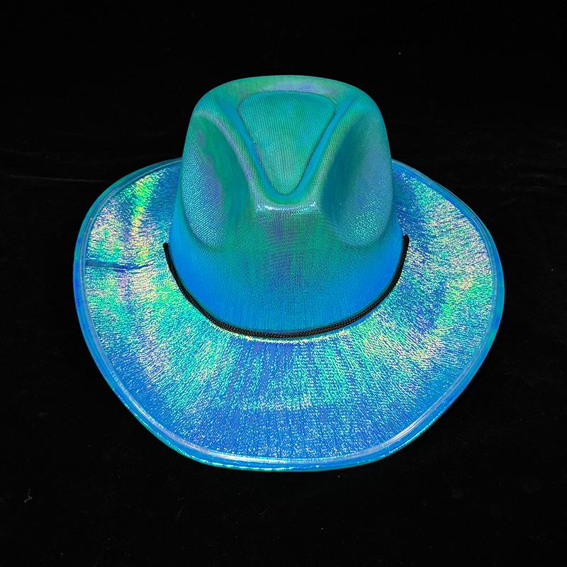 LED Light-Up Colorful Cowboy Hat for Halloween, Carnival, and Holiday Performances