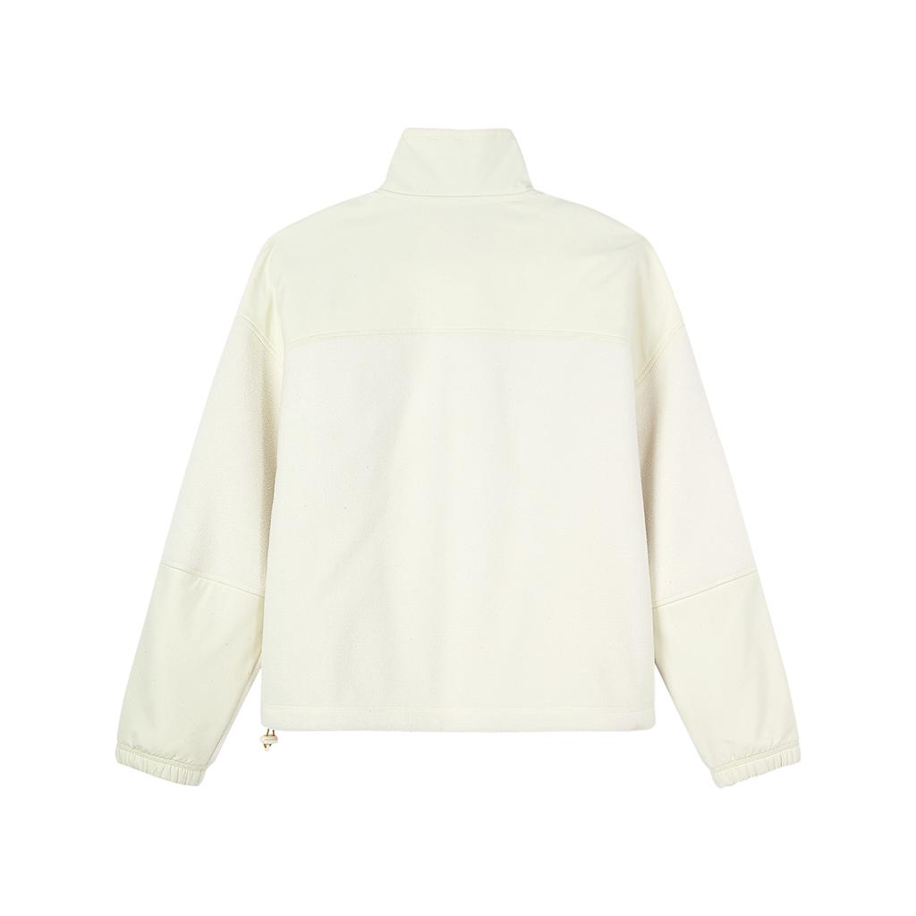 Skechers American Retro Fashion Comfortable Versatile Stand Collar Solid Color Small Logo Long Sleeve Jacket Women Jackets White L424W038-00NA